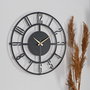 Wallity Reloj de pared decorativo de metal negro 41 cm